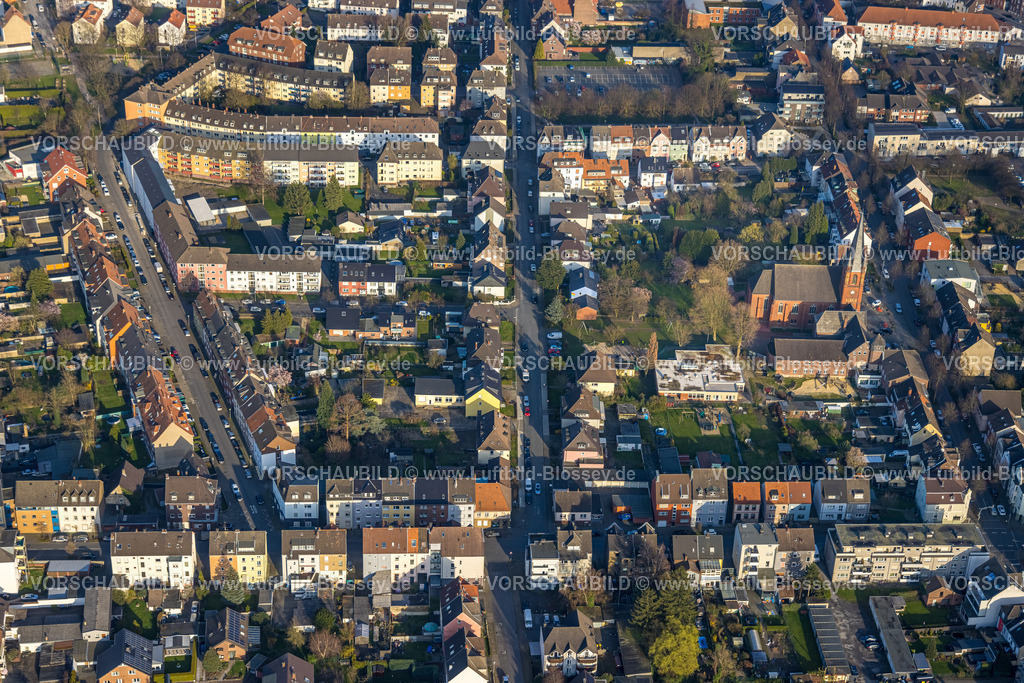 Hamm240305554 | Luftbild, Wohngebiet um die LAnge Straße, evang. Christuskirche, Mitte, Hamm, Ruhrgebiet, Nordrhein-Westfalen, Deutschland
