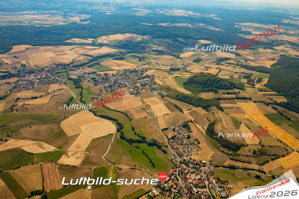 Die Luftaufnahme Mittelaschenbach - Nüsttal wurde 2022 vom Flugzeug aus (keine Drohne) erstellt. Hohe Auflösung -für große Poster und Wandbilder geeignet - Garantiert!