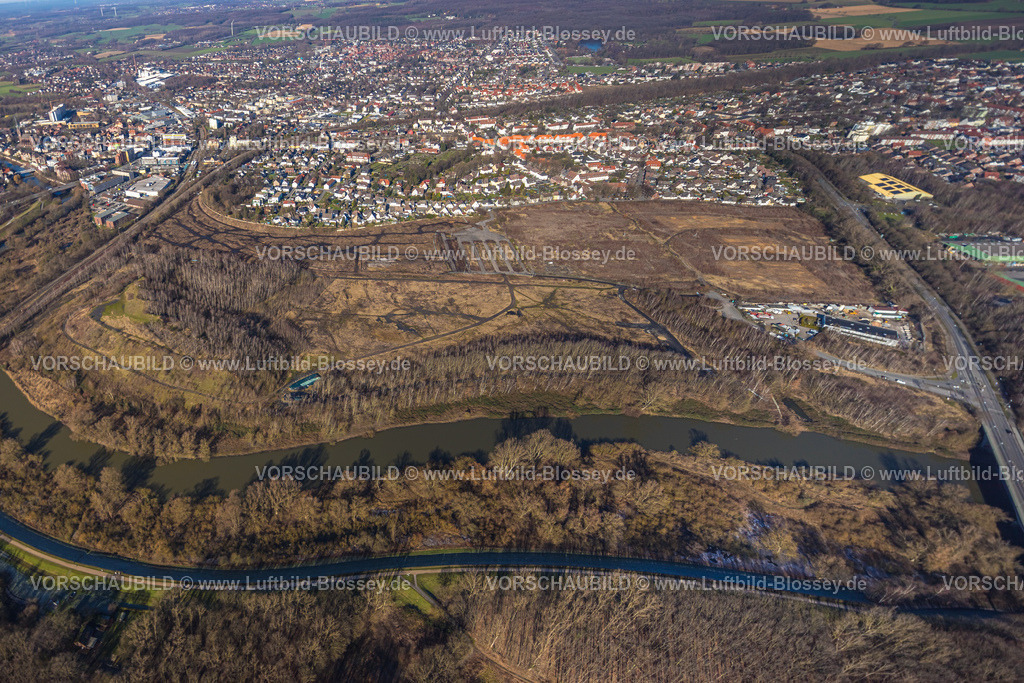 Luenen230203982 | Luftbild, Victoria-Halde, Naturschutzgebiet Lippeaue, Fluss Lippe, Lünen, Ruhrgebiet, Nordrhein-Westfalen, Deutschland