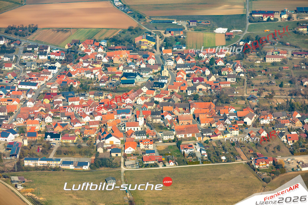 Das Luftbild der Stadt Aidhausen wurde 2019 vom Flugzeug heraus erstellt (keine Drohne) Aufnahmehöhe ca.400 Meter- hohe Auflösung- beste Druck-Qualität garantiert!