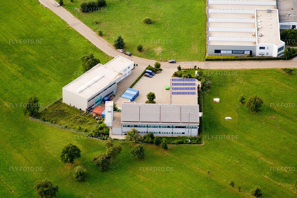Luftbild: Ittersbach, Industriegebiet im Ortsteil Im Stockmädle in Karlsbad im Bundesland Baden-Württemberg in Deutschland. Foto: IMG_12500.jpg vom 05.08.2008 durch Werner Riehm/FLY-FOTO.de