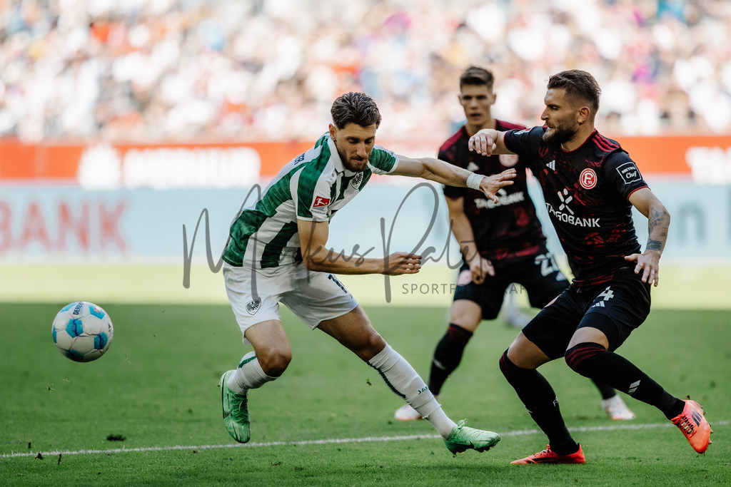 2. Bundesliga, Saison 2024/25, 28. Spieltag: Fortuna Düsseldorf - SC Preußen Münster | Düsseldorf, 05.04.2025: 2. Bundesliga, 28. Spieltag, Fortuna Düsseldorf gegen SC Preußen Münster in der Merkur Spiel-Arena in Düsseldorf. Foto: sportfotografie.ms | Markus Paletta - Realisiert mit Pictrs.com