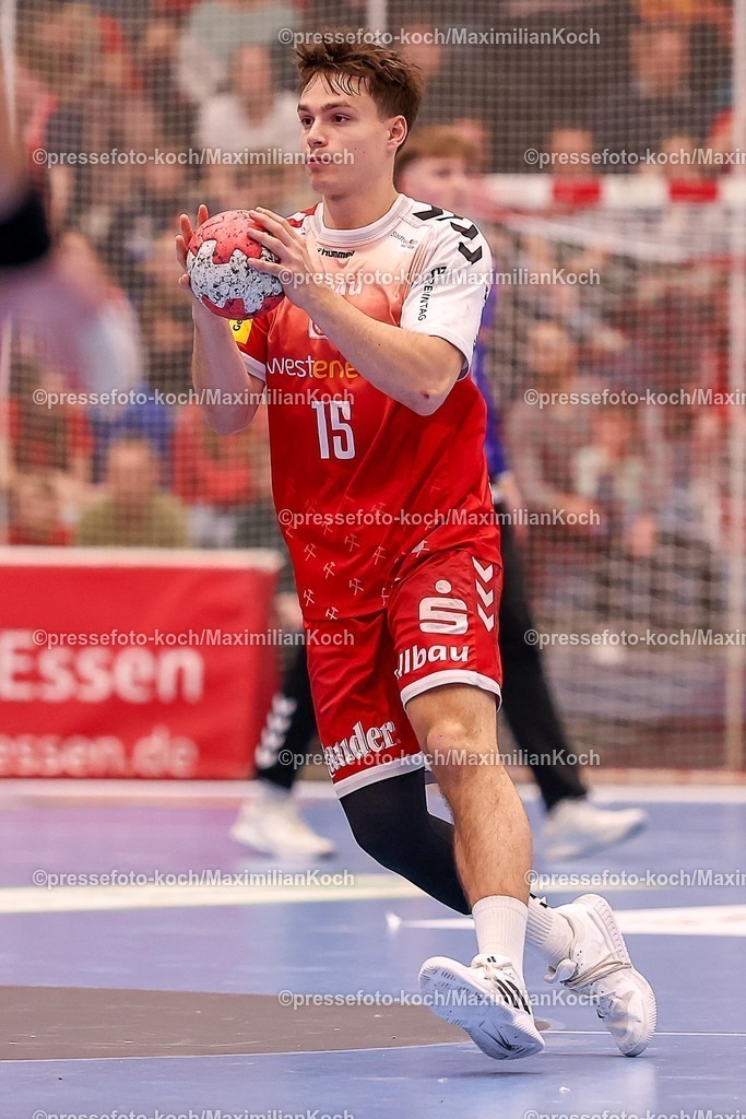TUSEM06032601153 | 06.03.2026, Handball, 2. Handballbundesliga  Herren, Saison 2025 / 2026, 23. Spieltag, TuSEM Essen - VfL Eintracht Hagen: Nils Homscheid (TuSEM Essen #15) 