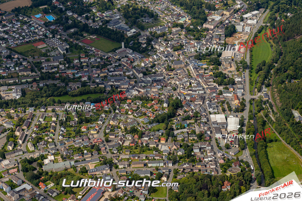 Aktuelles Luftbild von  Naila Kauf mit Lizenz / Bildrechten möglich- Die Luftaufnahme wurde 2021 mittels UL-Flugzeug erstellt ( keine Drohne ) - hochauflösende Kamera-Systeme von  Canon -Beste Qualität - Für grossformatige Ausdrucke geeignet. Die Geschenkidee !