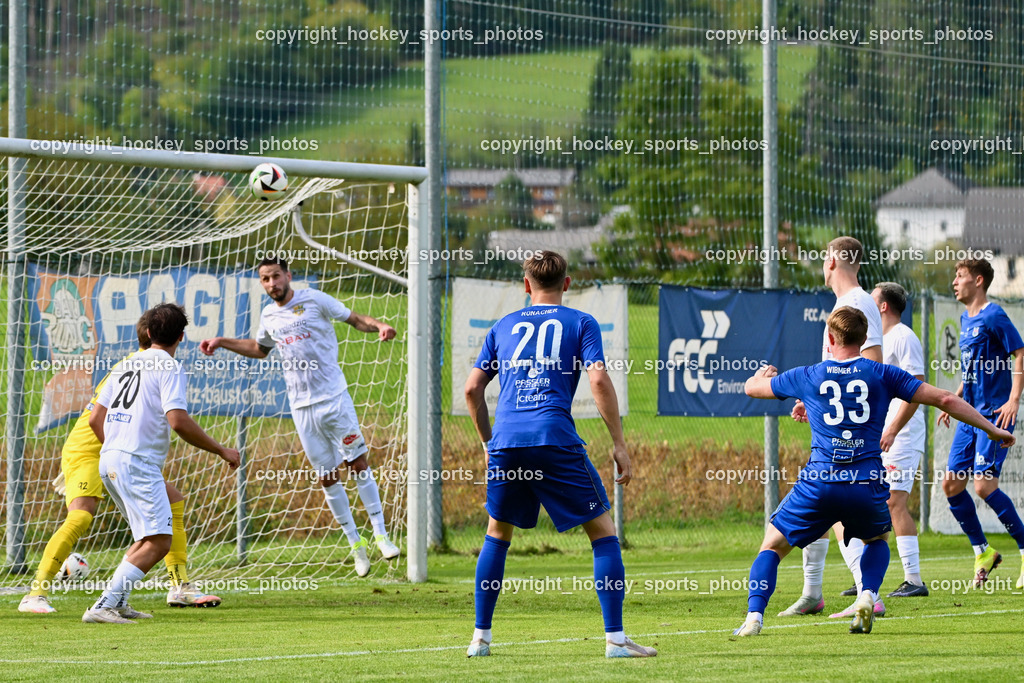 ASKÖ Köttmannsdorf vs. Union Matrei | Tor Union Matrei, #20 Luca Ronacher UNION Matrei, #33 Alexander Wibmer UNION Matrei, #20 Daniel Hans Genser ASKÖ Köttmannsdorf, #29 Sebastian Salbrechter ASKÖ Köttmannsdorf, #7 Alex Ristic ASKÖ Köttmannsdorf, ASKÖ Köttmannsdorf vs. Union Matrei, ASKÖ Köttmannsdorf vs. Union Matrei am 13.09.2025 in Köttmannsdorf (Sportplatz Köttmannsdorf), Austria, (Photo by Bernd Stefan)