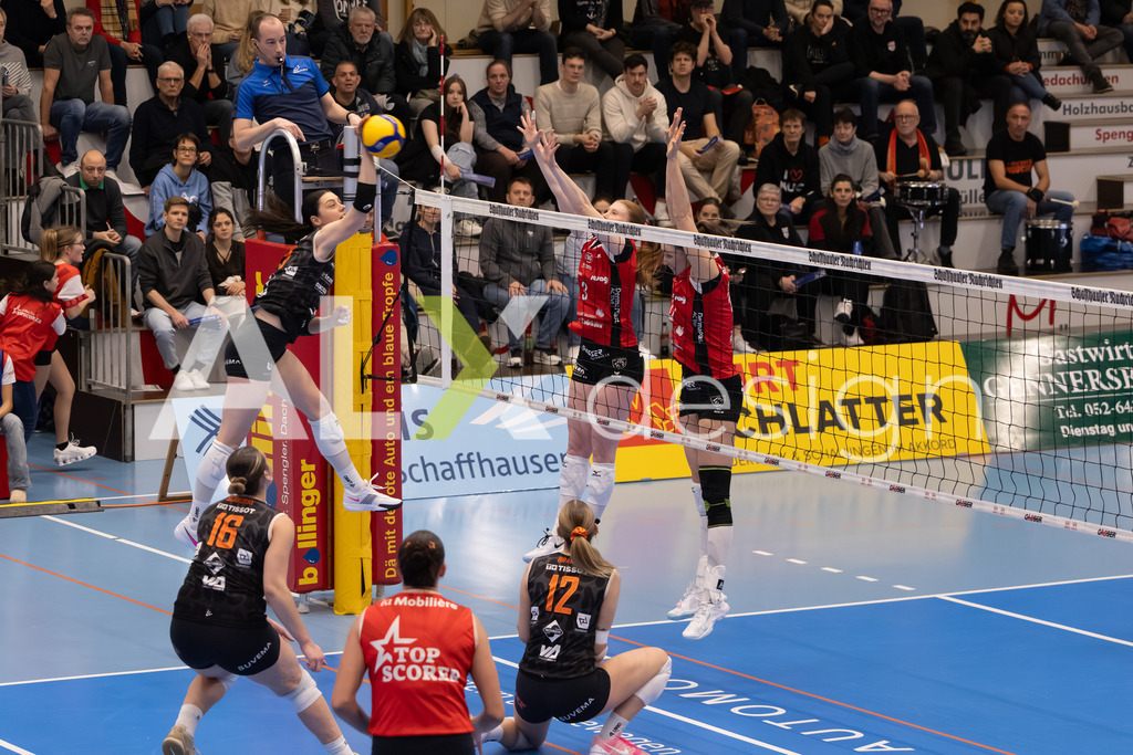 Volleyball I Frauen I Saison 2025-2026 I Volleyball NLA | Women I Round 16 I VC Kanti Schaffhausen - Viteos NUC I 31.01.2026 | 8 Attieh Gabrielle (CA) (Viteos NUC) – Außenangriff - Realisiert mit Pictrs.com