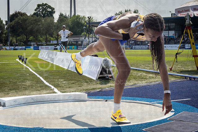 Multisport Event; Ratingen, 27.06.2026 | RATINGEN, GERMANY - JUNE 27, 2026 : Nafissatou Thiam (BEL / Belgium) competing in the shot put during the Multisport Event at Stadion Ratingen on June 27, 2026 in Ratingen, Germany.