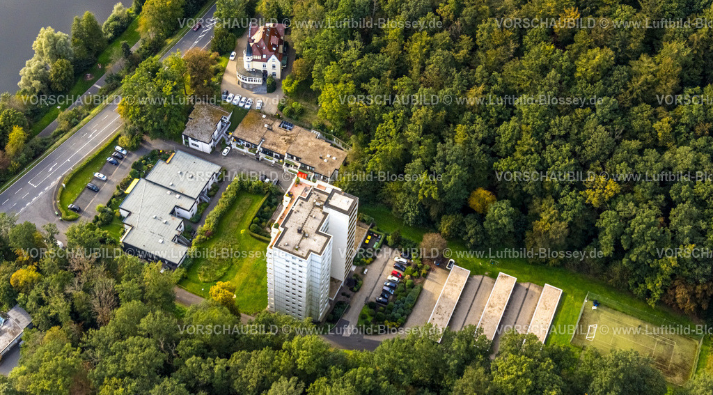 Olpe230913261 | Luftbild, Hochhaus In der Wüste und Biggeschlösschen, Olpe-Stadt, Olpe, Sauerland, Nordrhein-Westfalen, Deutschland