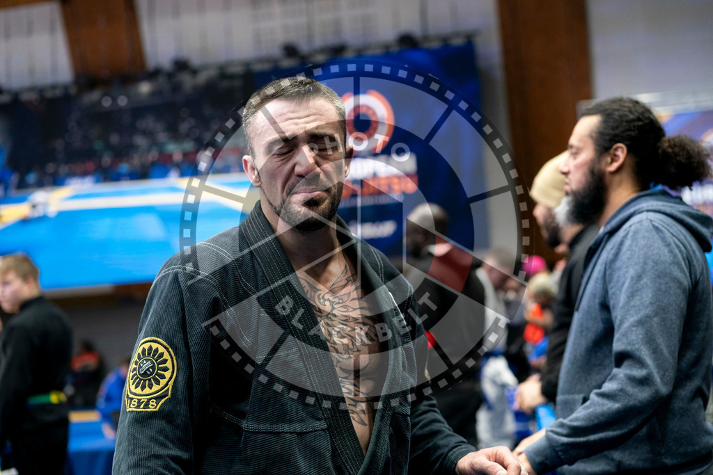 20240121PBB6469 | Fighters compete during the second day of the IBJJF European Championship in Paris, France, on January 21, 2024.