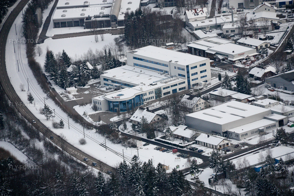 Luftbild: Ittersbach, Industriegebiet im Ortsteil Im Stockmädle in Karlsbad im Bundesland Baden-Württemberg in Deutschland. Foto: IMG_17032.jpg vom 15.02.2009 durch Werner Riehm/FLY-FOTO.de