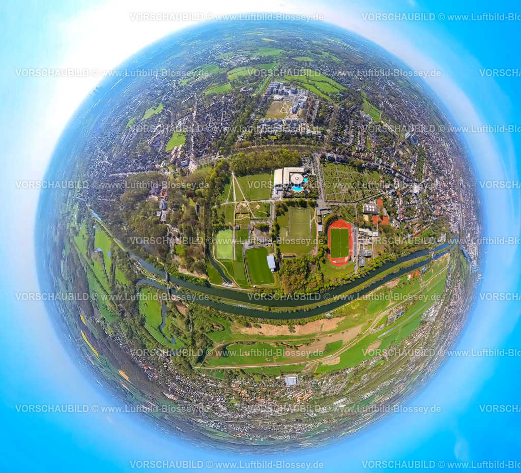 Hamm230490011MaximareHSV-Sportplaetze-topaz | Luftbild, Sportplatz im Sportzentrum Ost und Maximare Erlebnistherme, HSHL Hochschule Hamm-Lippstadt und Science Quarter SCI:Q Hamm, Fluss Lippe und Datteln-Hamm-Kanal, Erdkugel, Fisheye Aufnahme, Fischaugen Aufnahme, 360 Grad Aufnahme, Mitte, Hamm, Ruhrgebiet, Nordrhein-Westfalen, Deutschland