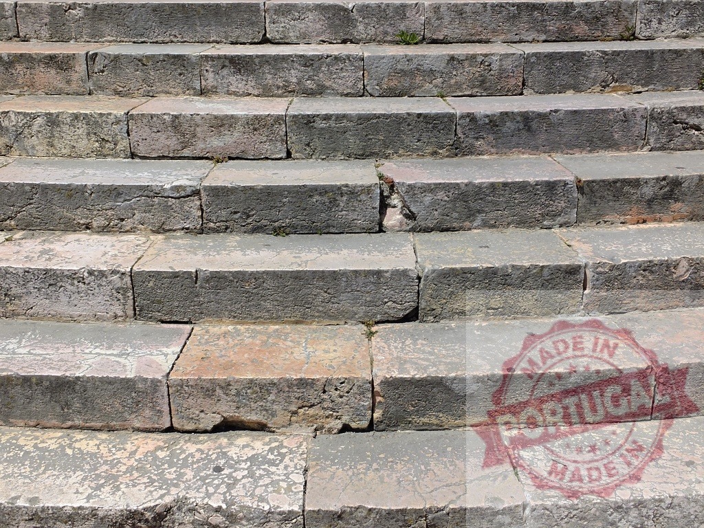 Ancient stone steps creating an aged weathered texture | Old weathered stone steps showing rough textured surface and historical architecture - Realized with Pictrs.com