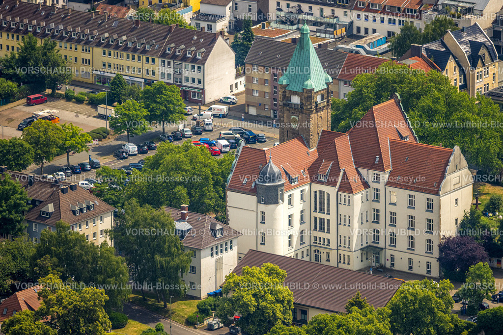 Hattingen250517140 | Luftbild, Rathaus Stadt Hattingen mit Rathausturm, Hattingen, Ruhrgebiet, Nordrhein-Westfalen, Deutschland
