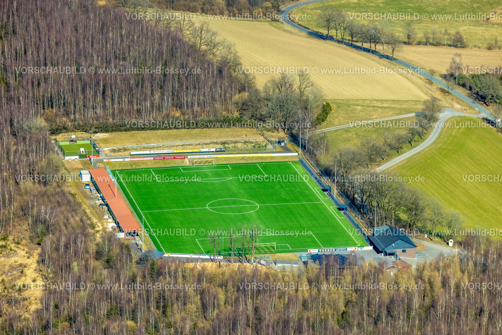 Wenden250307555Ottfingen | Luftbild, Fußballstadion Sportplatz SV Ottfingen 1931 e.V., Ottfingen, Wenden, Sauerland, Nordrhein-Westfalen, Deutschland