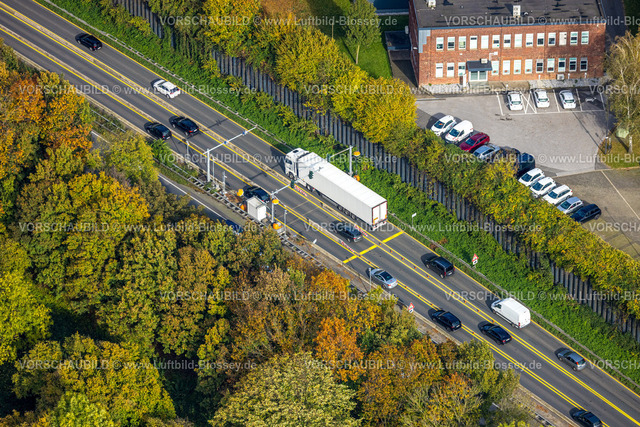 Herne241015936 | Luftbild, Großbaustelle Autobahnkreuz Herne, Stau auf der Autobahn A43, Baustelle mit Verkehrsregelung, Holsterhausen, Herne, Ruhrgebiet, Nordrhein-Westfalen, Deutschland