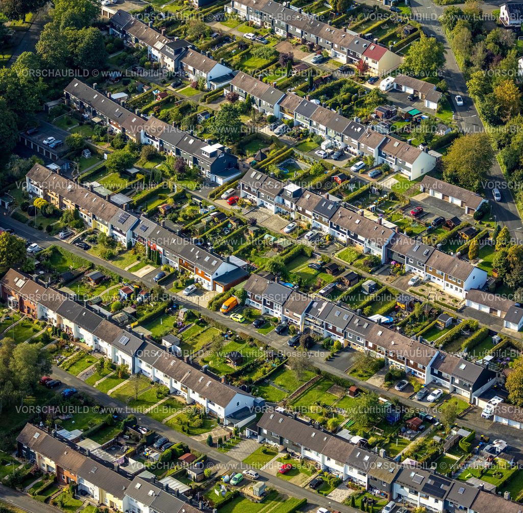 Siegen230912138 | Luftbild, Reihenhaus Wohnsiedlung Gartenstadt Wenscht, Geisweid-Wenscht, Siegen, Siegerland, Nordrhein-Westfalen, Deutschland