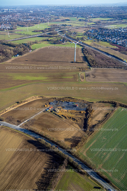 Witten240102612 | Luftbild, Windradneubau im Salinger Feld zwischen Autobahn A44 und Baroper Straße, Witten, Stadtgrenze Dortmund Eichlinghofen, Dortmund, Ruhrgebiet, Nordrhein-Westfalen, Deutschland