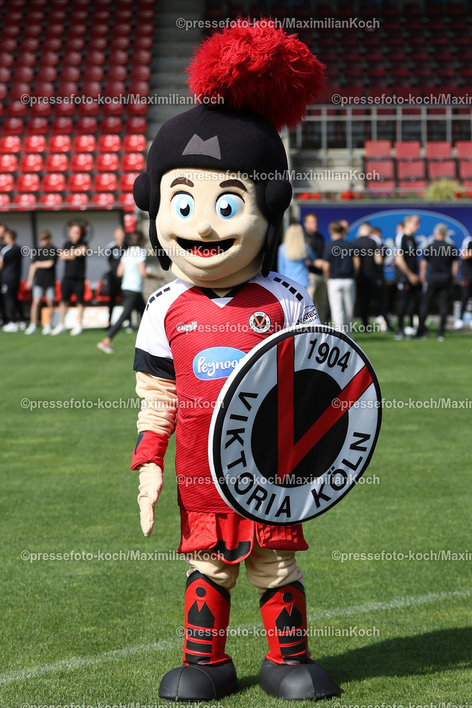 Koe3Liga25072401088 | Maskottchen Viktor; FC Viktoria Köln; 3. Liga, Porträttermin 2024/2025