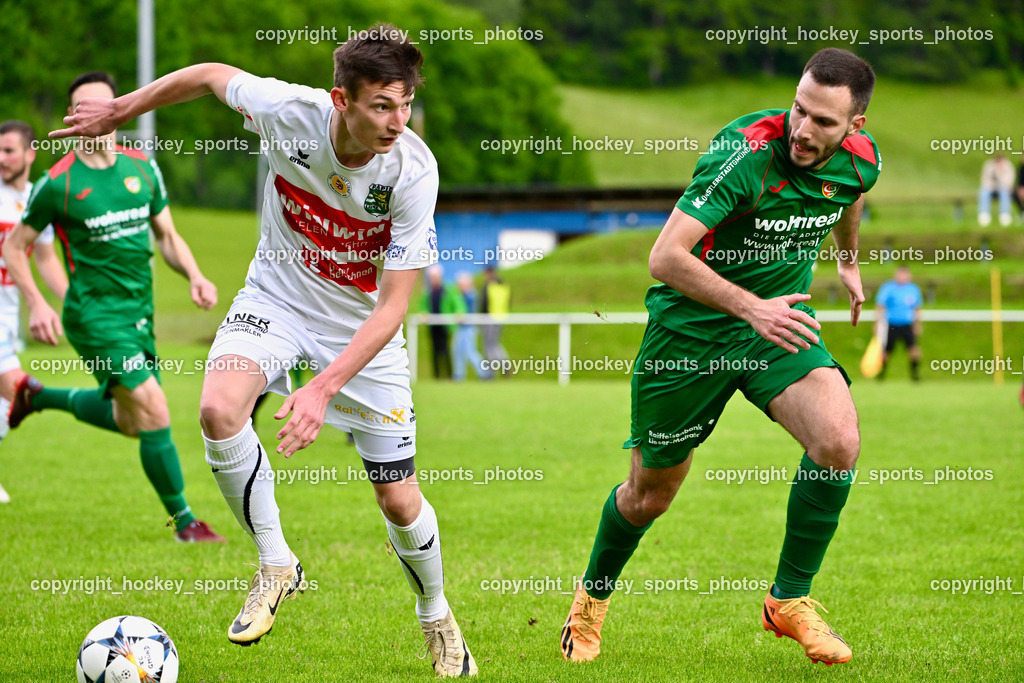 FC ASKÖ Gmünd vs. Rapid Lienz  | #8 Lukas Schrott Rapid Lienz, #16 Daniel Vasiljevic Stranner ASKÖ Gmünd, FC ASKÖ Gmünd vs. Rapid Lienz , FC ASKÖ Gmünd vs. Rapid Lienz  am 02.06.2024 in Gmünd (Sportplatz Gmünd), Austria, (Photo by Bernd Stefan)