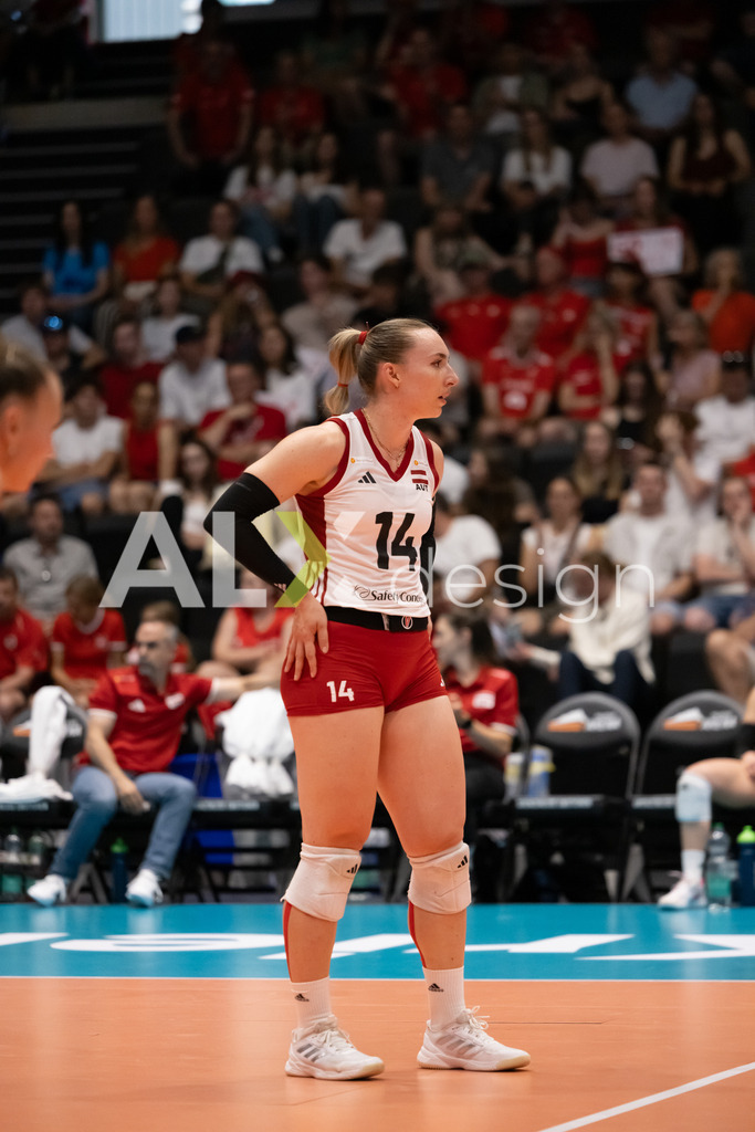 Austria v Switzerland - CEV European League Women | KRIENS, SWITZERLAND - JUNE 14: KORA MARINA SCHABERL of Austria during the CEV European League match between Austria and Switzerland at Pilatus Arena on June 14, 2026 in Kriens, Switzerland. - Realisiert mit Pictrs.com