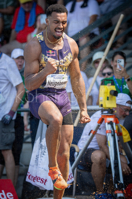 Multisport Event; Ratingen, 27.06.2026 | RATINGEN, GERMANY - JUNE 27, 2026 : Leo Neugebauer (GER / Germany) reacts in the long jump of the decarthlon during the Multisport Event at Stadion Ratingen on June 27, 2026 in Ratingen, Germany.
