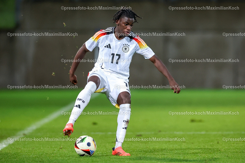 WUP14102402132 | 14.10.2024, Fußball, U20 Länderspiel Deutschland - Ghana, Stadion am Zoo, Wuppertal, Saison 2024 2025: Fabio Balde (GER #17)