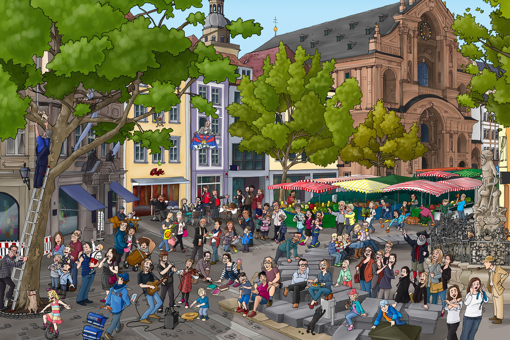 Bamberg-Wimmelbild-Grüner-Markt-schanz-partner | Schanz & Partner - Realisiert mit Pictrs.com