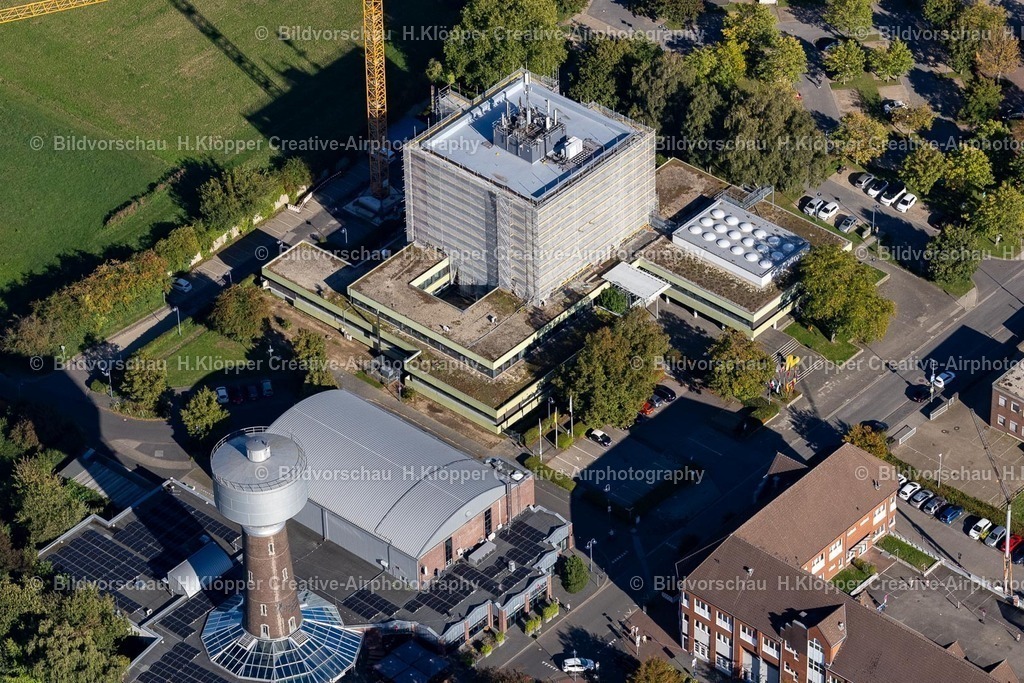 Lufbilder Alsdorf-5949 | Baustelle zum Umbau und zur Modernisierung und Sanierung eines Gebäudekomplexes " Stadtverwaltung Alsdorf " an der Otto-Wels-Straße in Alsdorf - Realisiert mit Pictrs.com