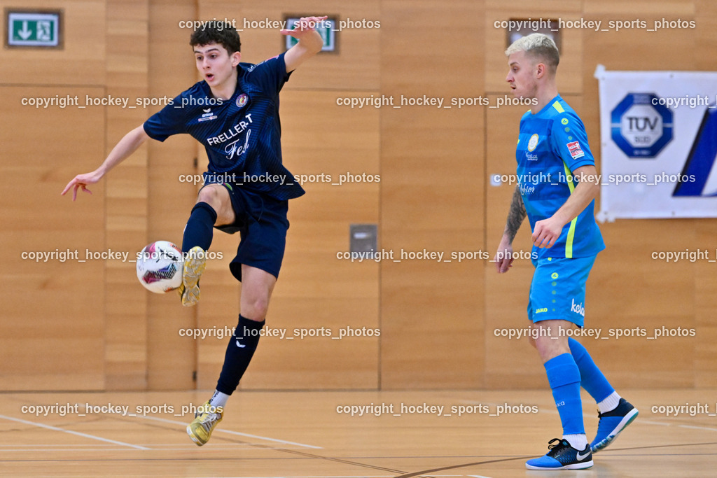 LPSV-Kärnten vs. FUTSAL versli.at Klagenfurt | #5 Pascal Leon Bidmon LPSV-Kärnten, #2 Irnes Skoric versli.at Klagenfurt, LPSV-Kärnten vs. FUTSAL versli.at Klagenfurt, LPSV-Kärnten vs. FUTSAL versli.at Klagenfurt am 01.02.2026 in Villach (Ballspielhalle St. Martin), Austria, (Photo by Bernd Stefan)