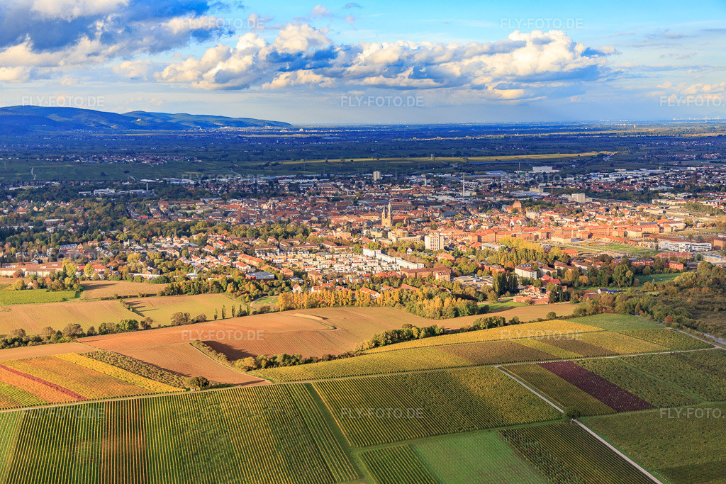 Luftbild: Stadtansicht von Süden in Landau in der Pfalz im Bundesland Rheinland-Pfalz in Deutschland. Foto: IMG_074597.jpg vom 14.10.2014 durch Werner Riehm/FLY-FOTO.de
