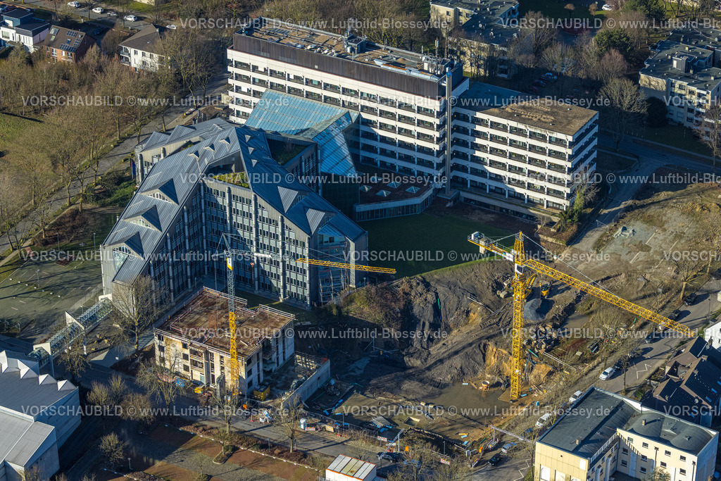 Bochum240103607 | Luftbild, Baustelle Paulstraße, Neubauprojekt Ecke Philippstraße für Bürokomplex, Wiemelhausen, Bochum, Ruhrgebiet, Nordrhein-Westfalen, Deutschland