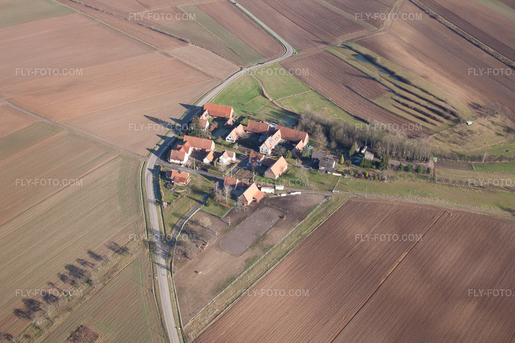 Aerial view: Geitershof district in the district Altenstadt in Wissembourg in the state Bas-Rhin, France. – Photo: IMG_48472.jpg taken on 12/11/2011 by Werner Riehm/FLY-FOTO.com – Resolution of the original: 4752 x 3168 px