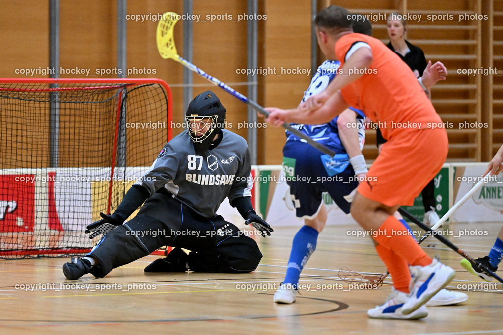 VSV Unihockey vs. SZPK Floorball | #87 Timmo Taurer VSV Unihockey, VSV Unihockey vs. SZPK Floorball, VSV Unihockey vs. SZPK Floorball am 23.11.2024 in Villach (Ballspielhalle St. Martin), Austria, (Photo by Bernd Stefan)
