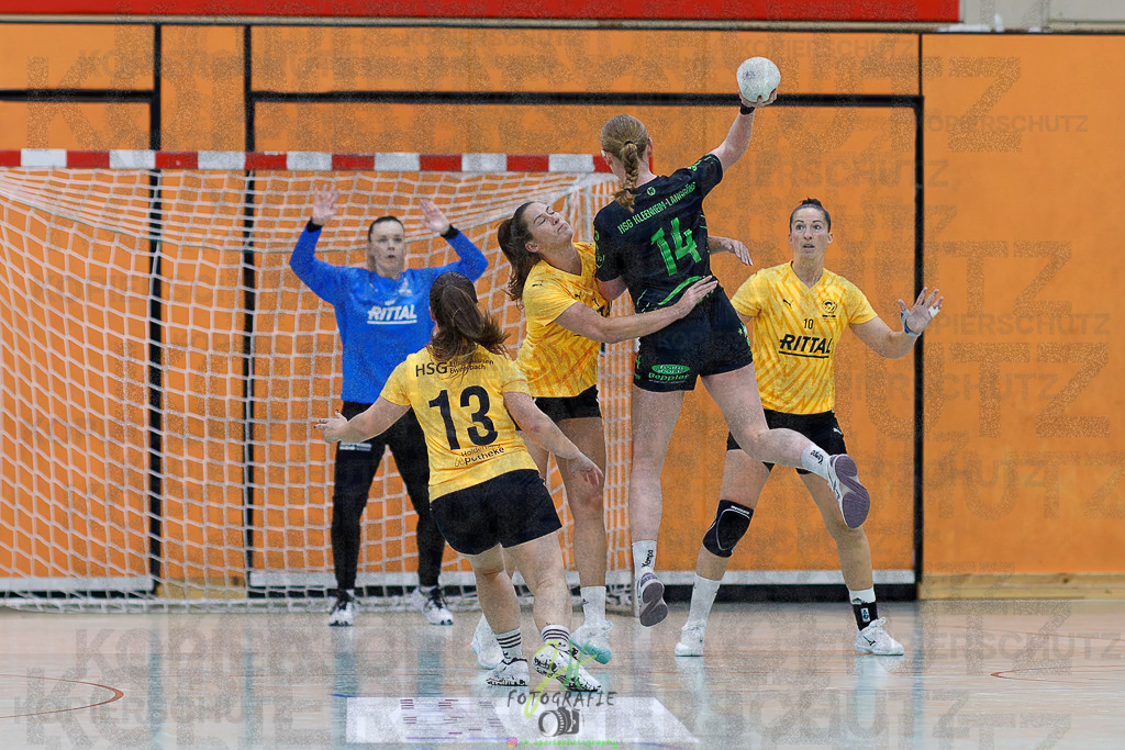 Frauen Oberliga Mitte (HHV); HSG Kleenheim/Langgöns II - HSG Eibelshausen/Ewersbach | Frauen Oberliga Mitte (HHV); HSG Kleenheim/Langgöns II - HSG Eibelshausen/Ewersbach am 01.11.2025 in Oberkleen (Weidig-Halle)Photo © 2025 - Jörg Heinrich - Realisiert mit Pictrs.com
