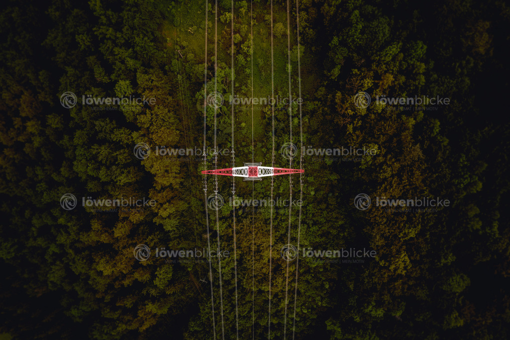 Freileitungsmast bei Wiesensteig im Sommer | löwenblicke | shop