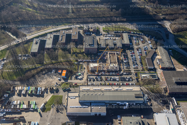 Luenen230204230 | Luftbild, Remondis Werksgelände IT Services, Baustelle und Neubau, am Datteln-Hamm-Kanal, Lippholthausen, Lünen, Ruhrgebiet, Nordrhein-Westfalen, Deutschland