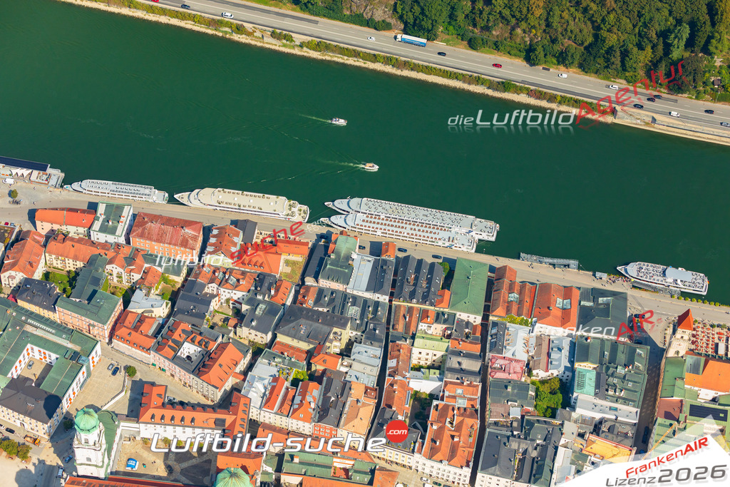 Luftaufnahme von  Passau - Die Luftaufnahme wurde 2025 vom UL-Flugzeug heraus erstellt ( keine Drohne ) - Hochauflösende Luftaufnahme - für professionelle Ausdrucke geeignet. Die Geschenkidee !Mit Lizenz und Bildrechte bestellbar