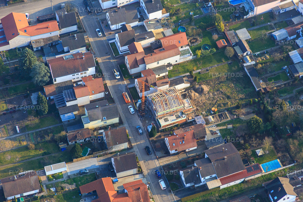 Luftbild: Baustelle Neubau in der Lindenstr in Kandel im Bundesland Rheinland-Pfalz in Deutschland. Foto: IMG_086554.jpg vom 18.03.2016 durch Werner Riehm/FLY-FOTO.de