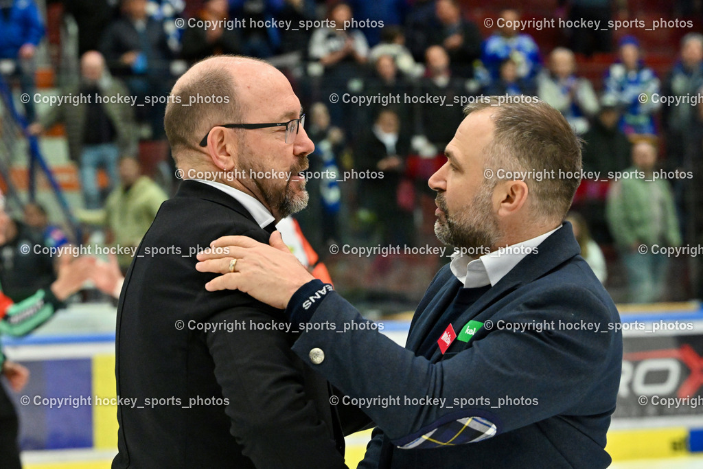 EC IDM WÄRMEPUMPEN VSV vs. MOSER MEDICAL GRAZ99ERS | Headcoach Graz 99ers Daniel Lacroix, Pierre Allard Headcoach EC VSV, EC IDM WÄRMEPUMPEN VSV vs. MOSER MEDICAL GRAZ99ERS, EC IDM WÄRMEPUMPEN VSV vs. MOSER MEDICAL GRAZ99ERS am 17.03.2026 in Villach (Stadthalle Villach), Austria, (Photo by Bernd Stefan)
