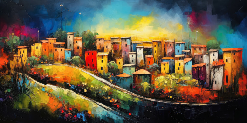 2307172 - Toskana bei Nacht | Wunderbar farbenfrohes Bild einer nächtlichen toskanischen Landschaft. Unsere digital erstellen Bilder muten wie Kunstrdrucke echter Ölgemälde an.