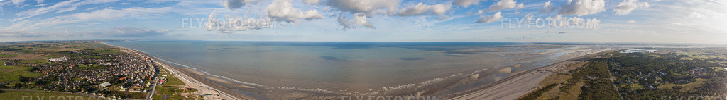 Aerial view: Panorama in Cayeux-sur-Mer in the state Somme, France.Photo: IMG_70935-Bearbeitet.jpg taken on 08/24/2014 by Werner Riehm/FLY-FOTO.comResolution of the original: 19563 x 2713 px