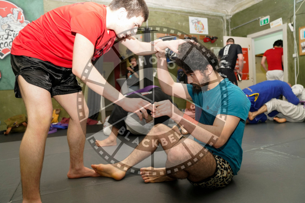 20240413PBB7672 | Fighters compete during the Grapplethon 24hours of rolling for a reason in Hamburg, Germany, on April 13, 2024.