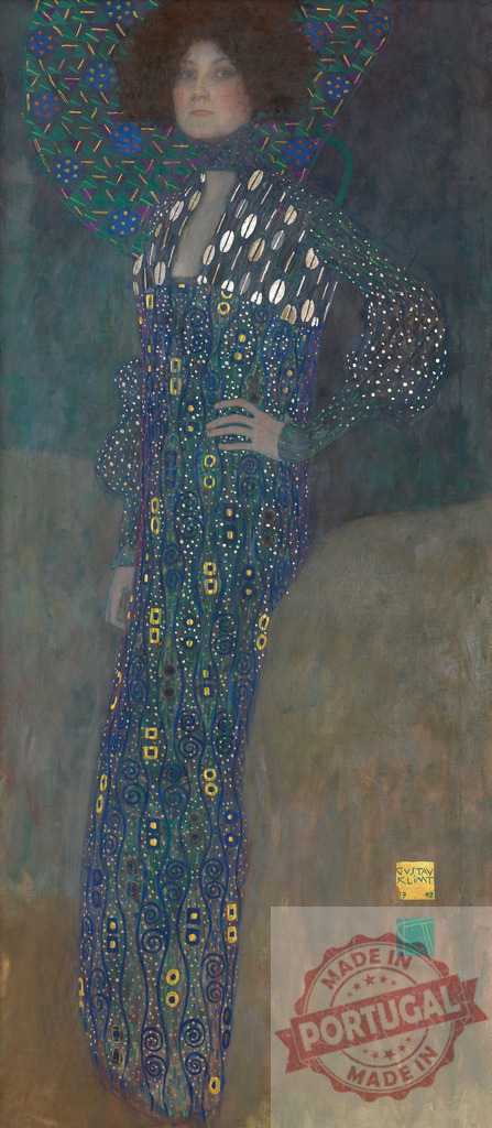 Gustav klimt Gustav Klimt Emilie Flöge art nouveau fashion portrait | Emilie Flöge posing in an intricate art nouveau patterned dress - Realisiert mit Pictrs.com