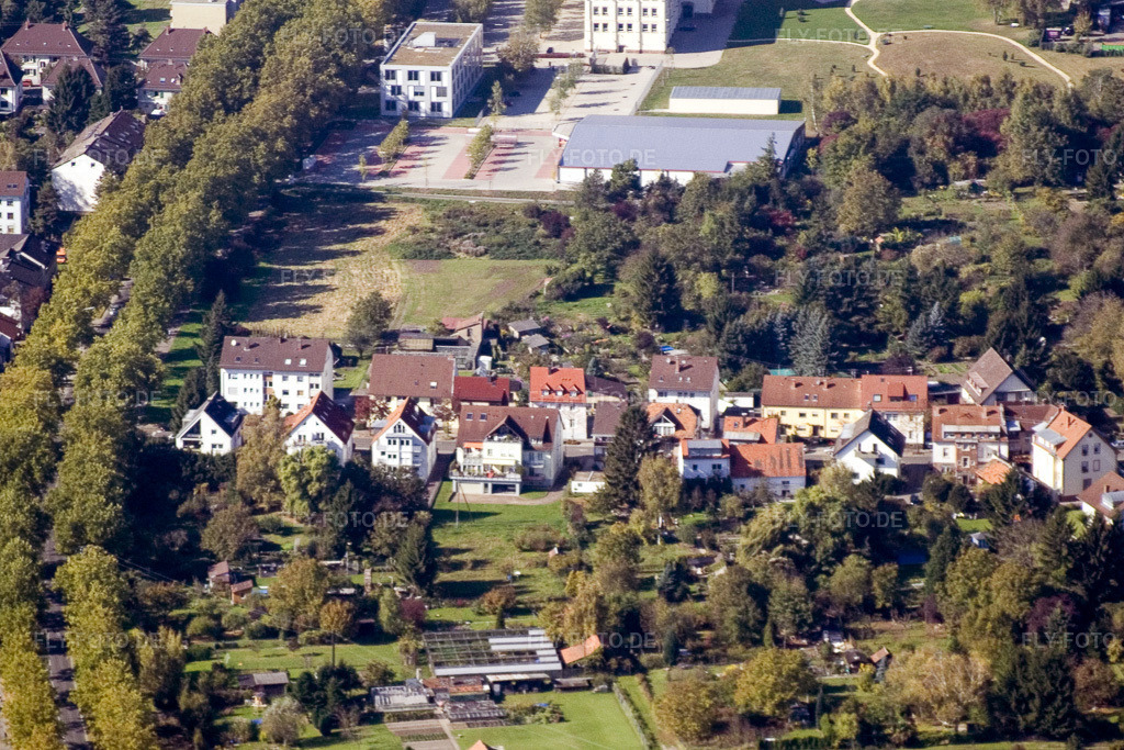 Luftbild: Rommelstr im Ortsteil Durlach in Karlsruhe im Bundesland Baden-Württemberg in Deutschland. Foto: IMG_8610.jpg vom 14.10.2007 durch Werner Riehm/FLY-FOTO.de