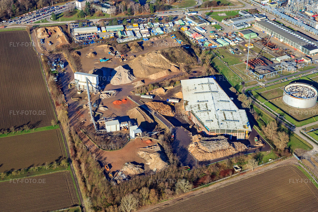 Luftbild: Mineralölraffinerie Oberrhein, BEB Bioenergie Baden GmbH und Peter Gross Umwelt GmbH & Co. KG im Ortsteil Knielingen in Karlsruhe im Bundesland Baden-Württemberg in Deutschland. Foto: IMG_23172.jpg vom 02.12.2009 durch Werner Riehm/FLY-FOTO.deWWW.MIRO-KA.DE