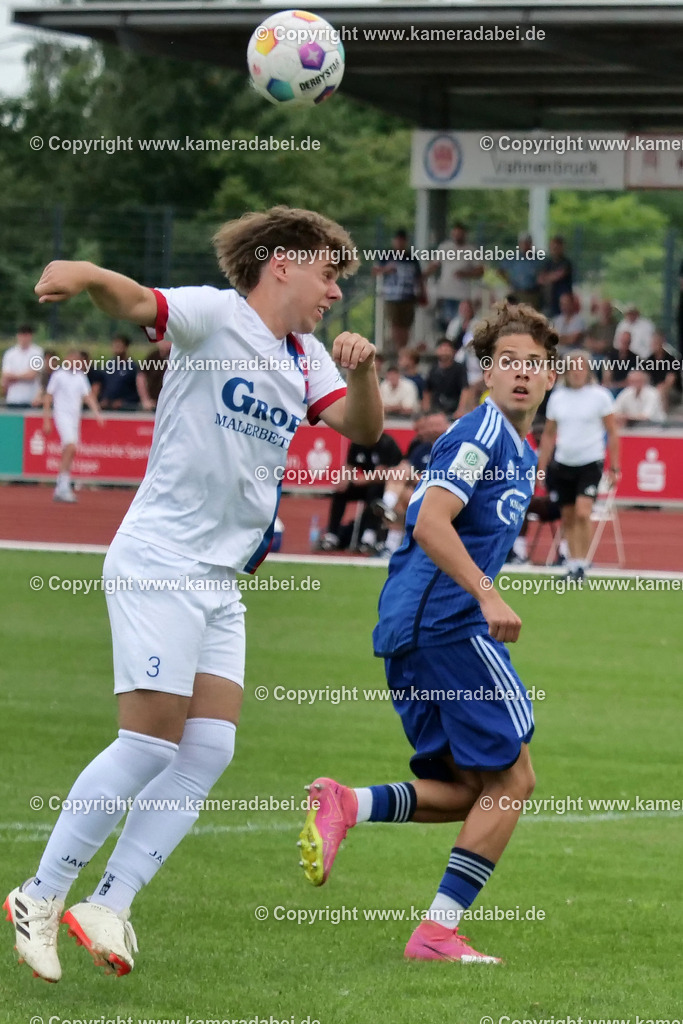 Fußball : Testspiel : SuS 09 Dinslaken - Schalke 04 U 19 am 25.07.2024 | Foto : Jochen Emde / www.kameradabei.de - Realisiert mit Pictrs.com