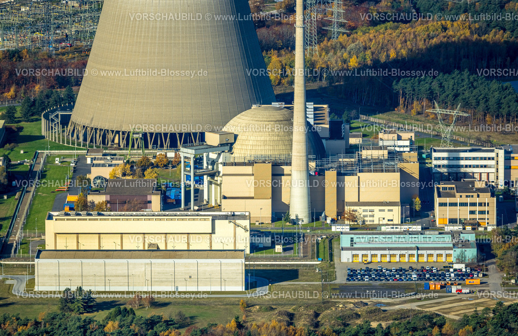 Lingen251104657KernkraftwerkEmsland | Luftbild, stiilgelegtes Kernkraftwerk Emsland, Teilansicht, Estringen, Lingen, Norddeutschland, Ostfriesland, Niedersachsen, Deutschland