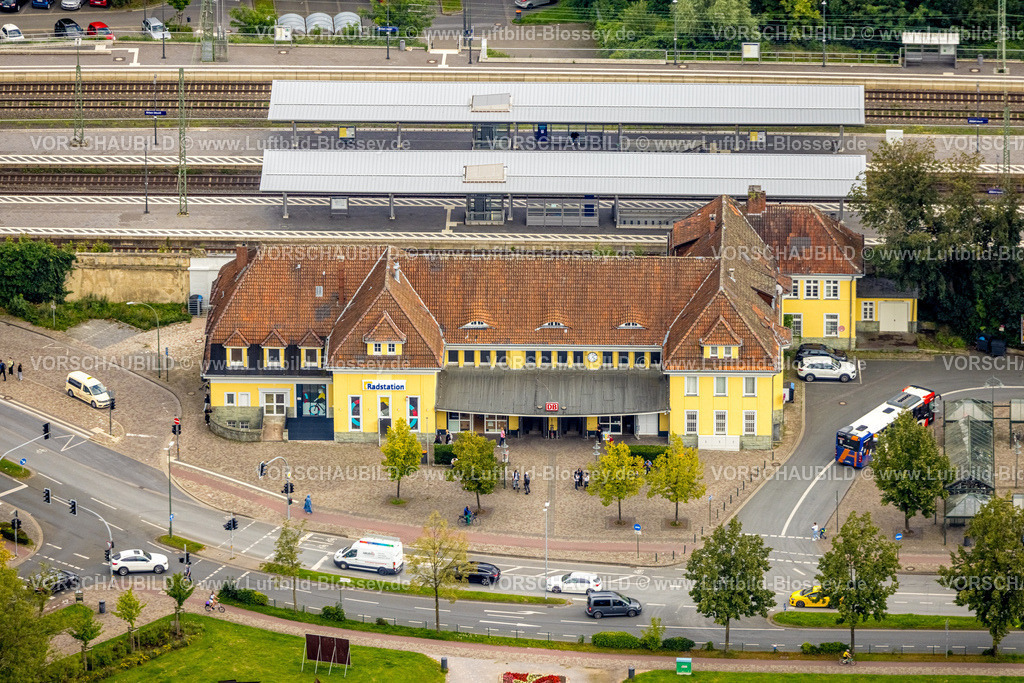 Ahlen230803286 | Luftbild, uftbild, Bahnhof Ahlen(Westf), Ahlen, Ruhrgebiet, Nordrhein-Westfalen, Deutschland
