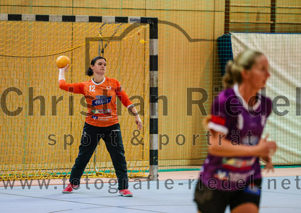 2023-10-14_078_SpVgg_Altenerding_gegen_HSG_Freising_Neufahrn_Damen | Erding, Deutschland, 14.10.2023:
Handball, Bezirksliga Frauen Altbayern 2023 / 2024, 3. Spieltag, SpVgg Altenerding II gegen HSG Freising-Neufahrn II, Endergebnis: 23:28

Torfrau Anna-Lena Schmitt (SpVgg Altenerding, #12)

Foto: Christian Riedel / fotografie-riedel.net