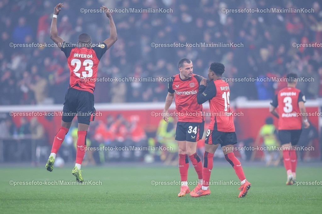 DFB05022501088 | 05.02.2025, Fußball, DFB-Pokal Viertelfinale, Bayer 04 Leverkusen - 1.FC Köln, BayArena, Saison 2024 2025: Torjubel nach dem 1:2 durch Patrik Schick (Bayer04 Leverkusen #14)DFB regulations prohibit any use of photographs as image sequences and or quasi-video.